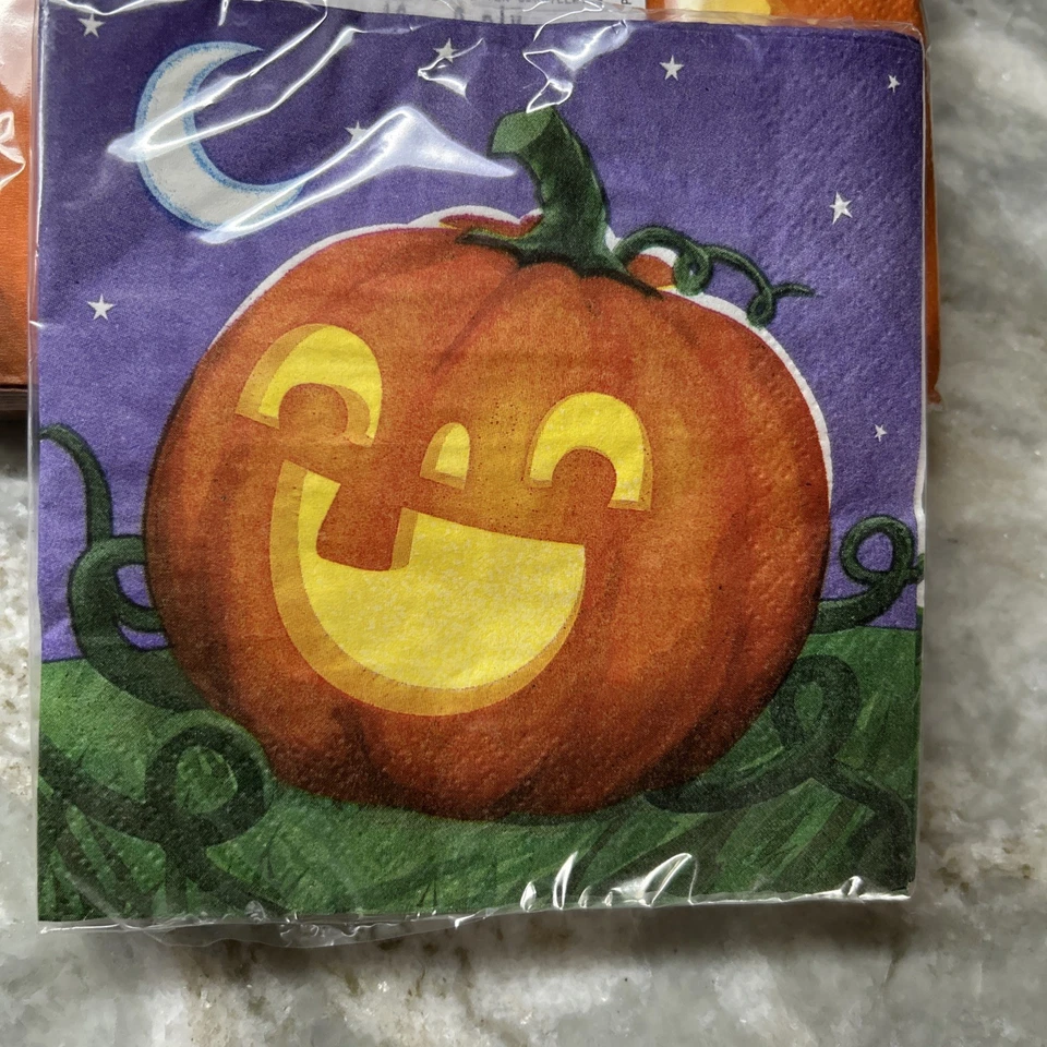 Servilletas de papel Halloween calabaza nuevo lote de 5 paquetes. 80 piezas en total Foto 4 de 4
