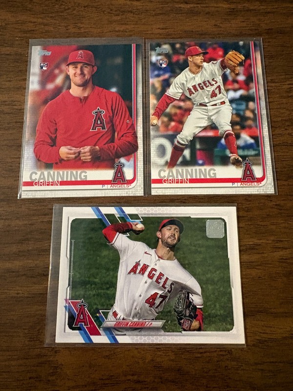 Griffin Canning 3 Rookie lot 2019 Topps Update #US200 SP Photo 2021 Topps Angels