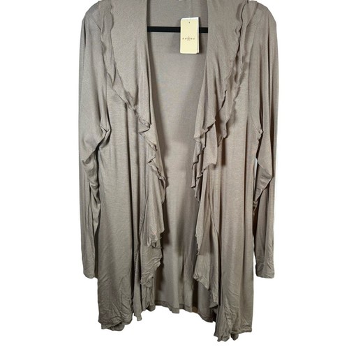 Nuevo con etiquetas Suéter Fever Jocky Suave Ligero Para Mujer XL Beige Tostado Volantes Manga Larga - Imagen 3 de 10