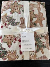 POTTERY BARN GINGERBREAD SHEET SET CAL KING 100 COTTON PERCALE SOFT HOLIDAY