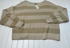 Ann Taylor Loft Womens Sweater Scalloped Neck Striped Summer Medium NEW. 481