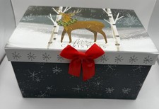 Christmas Gift Boxes 8 Unique Holiday Designs Hard Cardboard Box New Medium