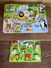 2 Schiebepuzzle aus Holz Bauernhof und Tierwelt von Delta Sport