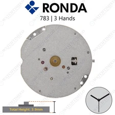 Genuine Ronda 783 Watch Movement Swiss Parts 3 Hands