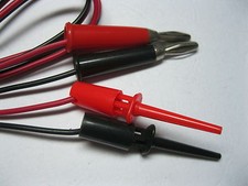 3 set Nickel Plated Banana Plug to Small Test Clip Cable 100cm Long New