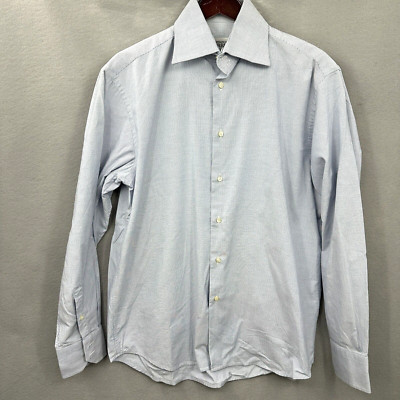 Gianfranco Ferre Studio Shirt Men 16.5 42 Textured Twill Preppy Business Vintage
