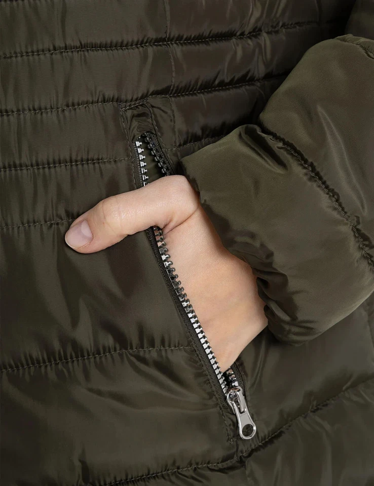 U.S. Polo Assn. Women's Hooded Puffer Coat with Slash Pockets, Forest Night, XS - Image 4 of 4