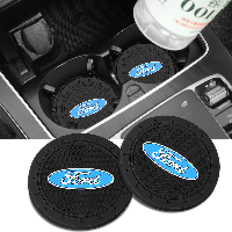 Car Cup Holder Universal Non-Slip Coaster Silicone Waterproof Pad for Ford Logo