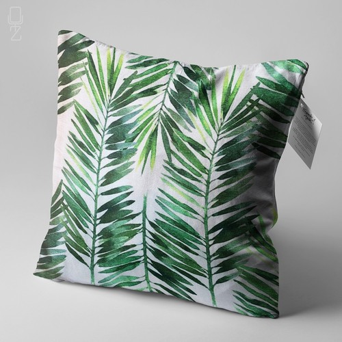 Tropical Green Leaves Themed Velvet Cushion Covers, Double Sided, Multi Sizes - Picture 132 of 185