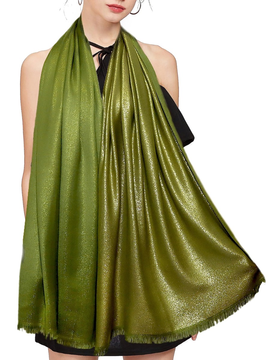 green emerald velvet dress Emerald Green Satin Wedding Shawl Wrap Pashmina Scarf – Central Chic main image 1