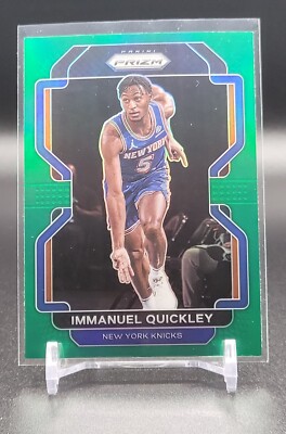 2021-22 Panini Prizm Immanuel Quickley Green Prizm SP #129 KNICKS | eBay