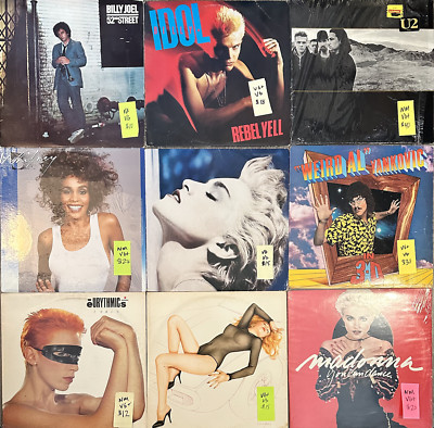 You pick - 70's & 80's Rock/Pop Vinyl Records LP - Madonna, Whitney, Billy Idol