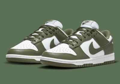 Nike Dunk Low Shoes Medium Olive White DD1503-120 Women