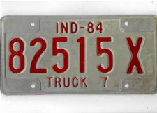 INDIANA 1984 license plate "82515 X" *****MINT*****