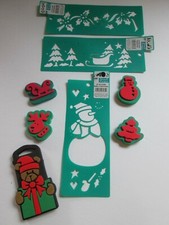 LOT of CHRISTMAS STENCILS  FOAM CHUNKY STAMPS 8pc HOLIDAY NEW Scrapbooking 8