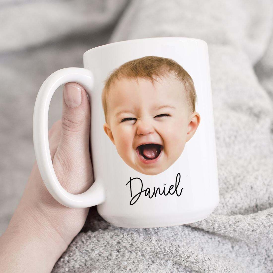 Personalized Baby Photo Mug Custom Birthday Gift Funny Christmas Mug Baby Face