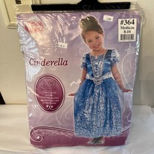 Disney Princess Cinderella Child Costume Medium 8/10 Dress w/Cameo Buckle NEW