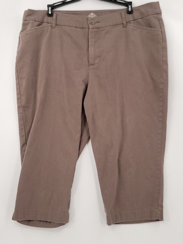 St Johns Bay Capri Pants Womens Size 18 Brown 4 Pocket Casual Stretch  Button/Zip | eBay