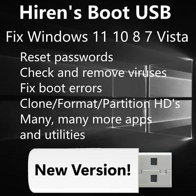 Hiren's Boot PC Repair Recovery Tools Password Antivirus Laptop Fix Utility - Image 1 of 4