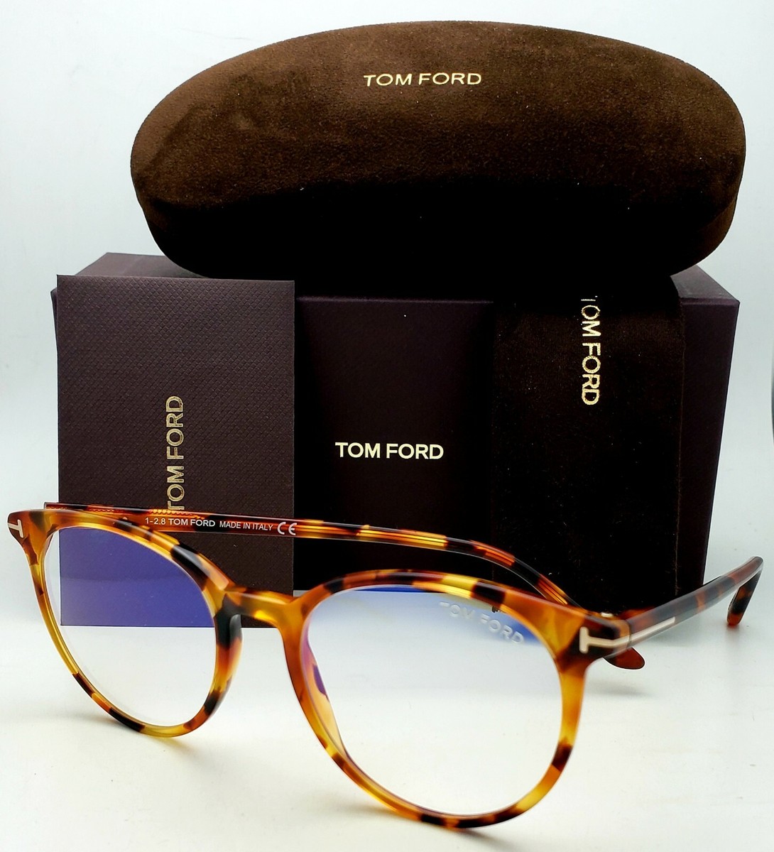 New Tom Ford Reading Glasses TF 5575-B 056 53-18 Round Tortoise