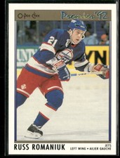 1991-92 O-Pee-Chee Premier #162 Russ Romaniuk Winnipeg Jets Rookie Hockey Card