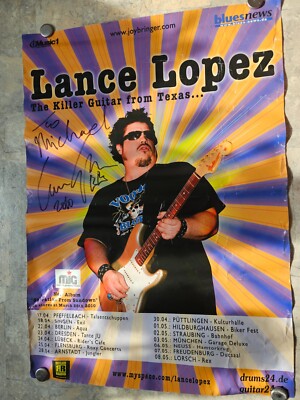 Lance Lopez Tour Poster Plakat 2010 / Signed + Autogramm + Widmung / Texas Blues