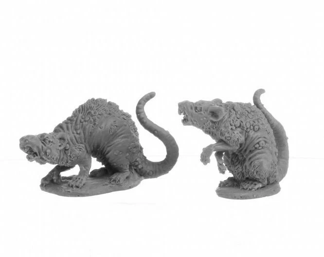 2 x BARROW RATS -BONES USA DWELLERS REAPER figurine miniature rpg jdr 7035 77198