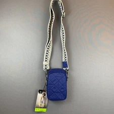 Travelon Anti-Theft BOHO Bag 2-Compartment Phone Crossbody Lush Blue Quilted