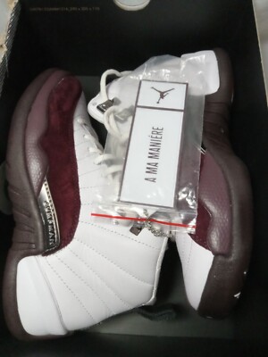 Size 5 Wmn/Boys 3.5- Jordan 12 Retro SP x A Ma Maniere Mid White W 