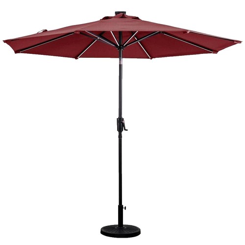 9ft patio umbrellas on sale Patbrela 9ft 3-Tier Solar Patio Umbrella with LED Lights, Tilt Adjustment  Outdoor Umbrella, Market Sun Shade for Beach, Backyard, Deck, Poolside, Blue