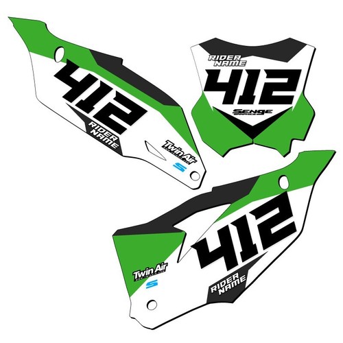 KX 450 SR SG63 Custom MX Number Plates Senge Graphics Kit Compatible with - Picture 2 of 4