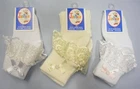 Baby Bow Socks Childrens Girls Frilly Lace White Cream School Wedding Pack Of 1