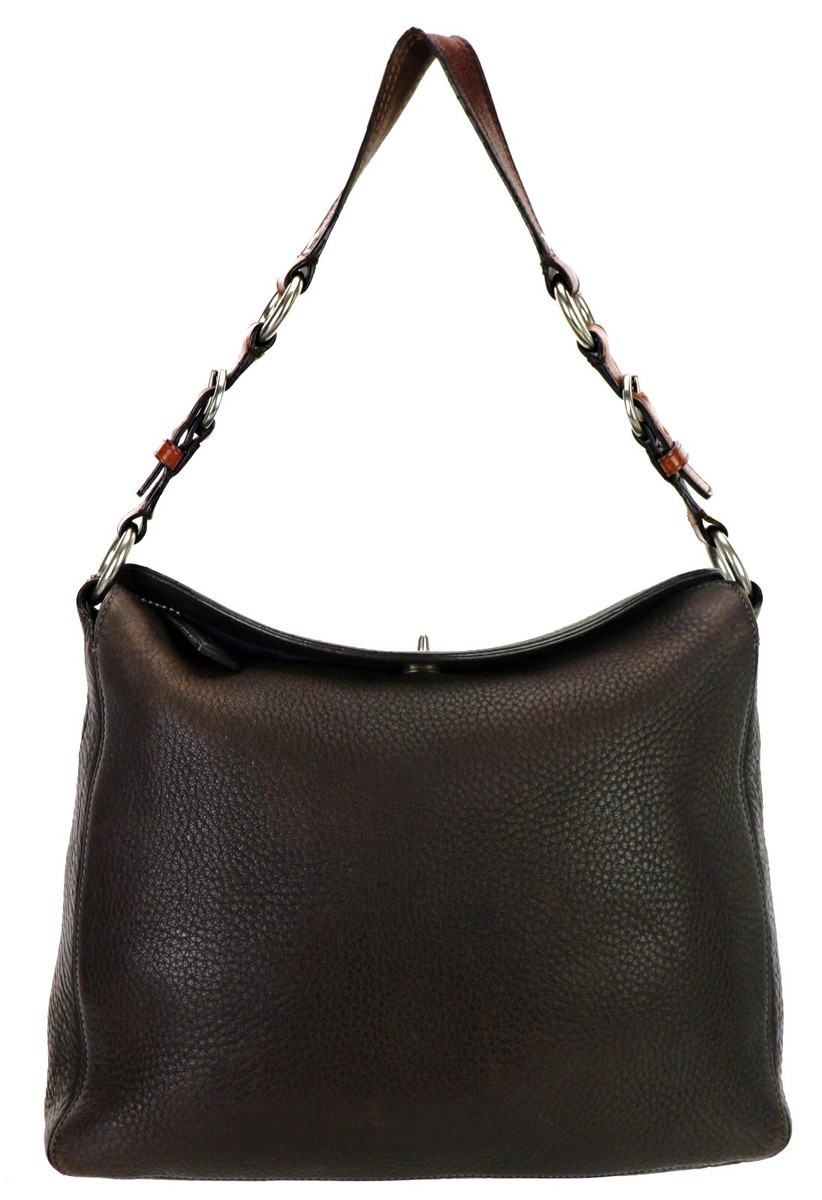 Vintage COACH Brown Pebbled Leather Hobo Shoulder Bag D06S-10132