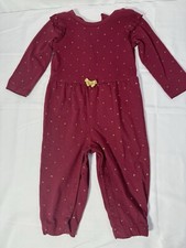 Carter s Christmas Romper Set Long Sleeve One Piece Jumpsuit Girls 12 Months