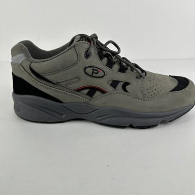 Propet Mens Stability Walker Athletic Shoes Size M Gray/Black Nubuck