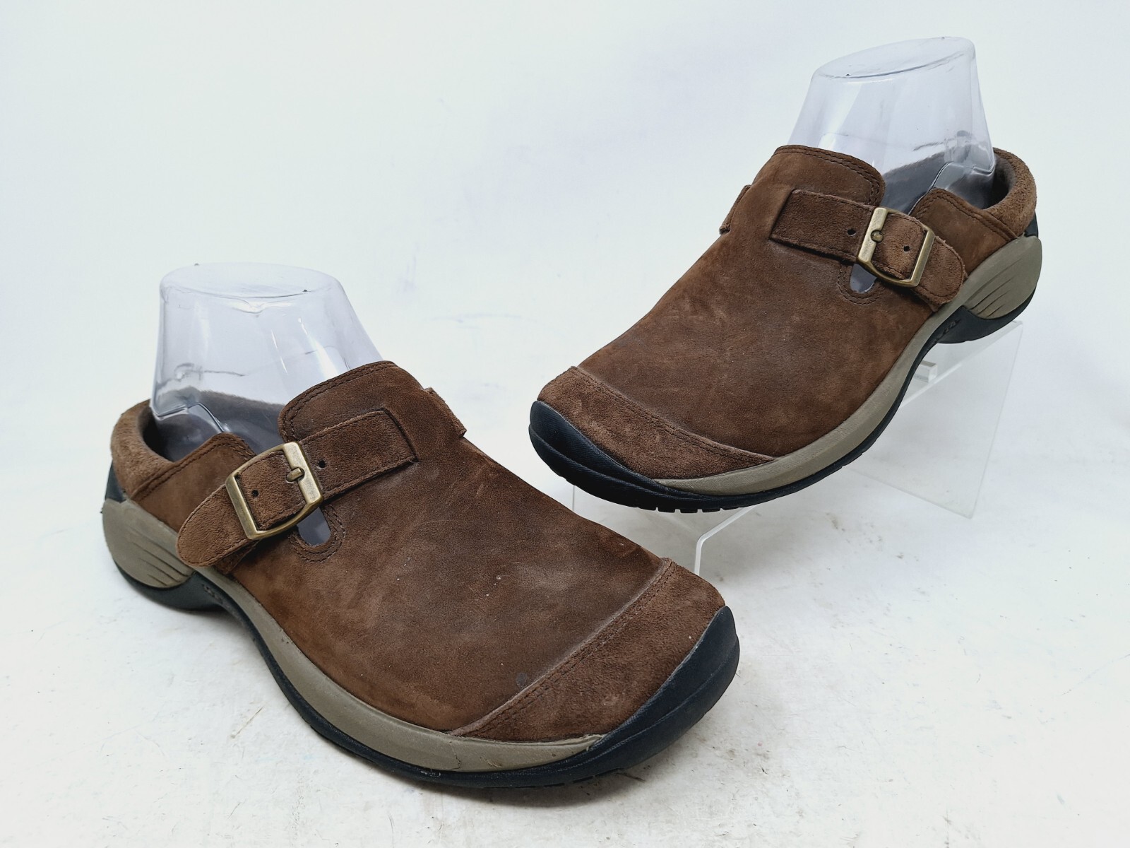 Zoccoli casual Merrell donna Encore fibbia pelle nabuk marrone taglia 8 5