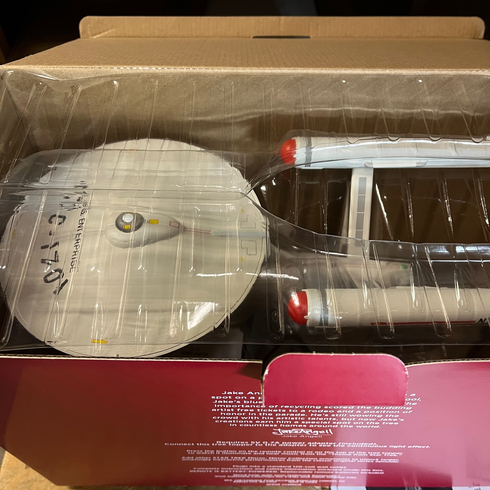 Hallmark Star Trek U.S.S. Enterprise Christmas Tree Topper 2020 w