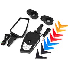 Espejos retrovisores de montaje en jaula lateral con luces LED de roca para Jeep Buggy todoterreno