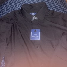 Men  s George Black Button Down Stretch Collar Dress Shirt Size Medium NWT