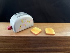 Vtg Tyco Kitchen Littles Metal Pop Up Toaster Barbie Dollhouse Doll Food Bakery