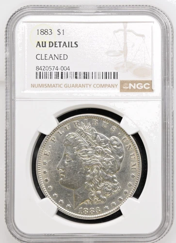 1883 MORGAN DOLLAR 90% Silver NGC CLEANED AU DETAILS NICE COIN