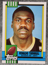 1990 Topps Traded Renaldo Turnbull Rookie Card #38T Saints. rookie card picture