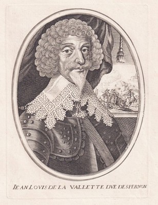 Jean Louis de Nogaret de la Vallette Herzog Epernon Portrait Kupferstich 1650.