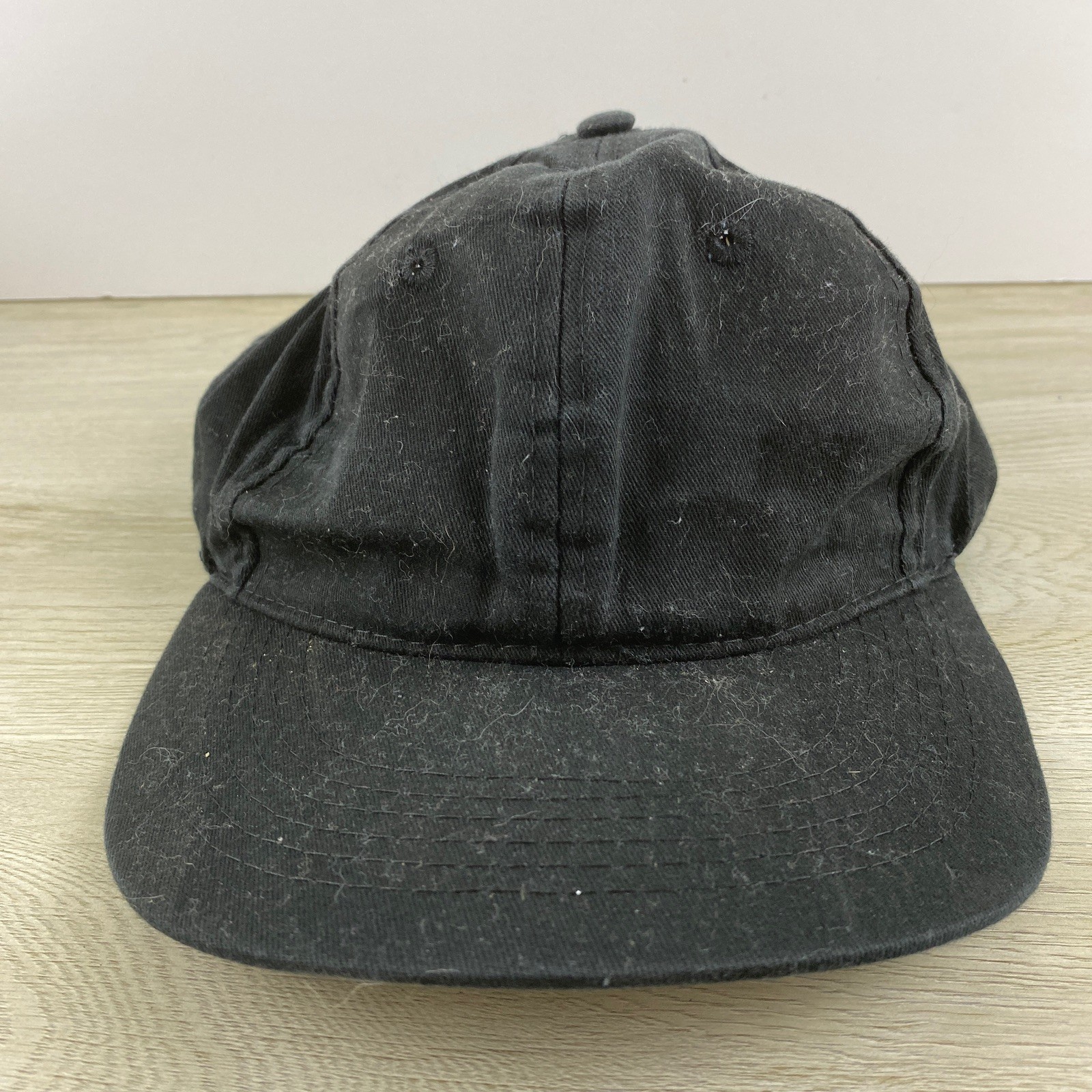 Plain Black Hat Solid Black Adjustable Adult Size… - image 1