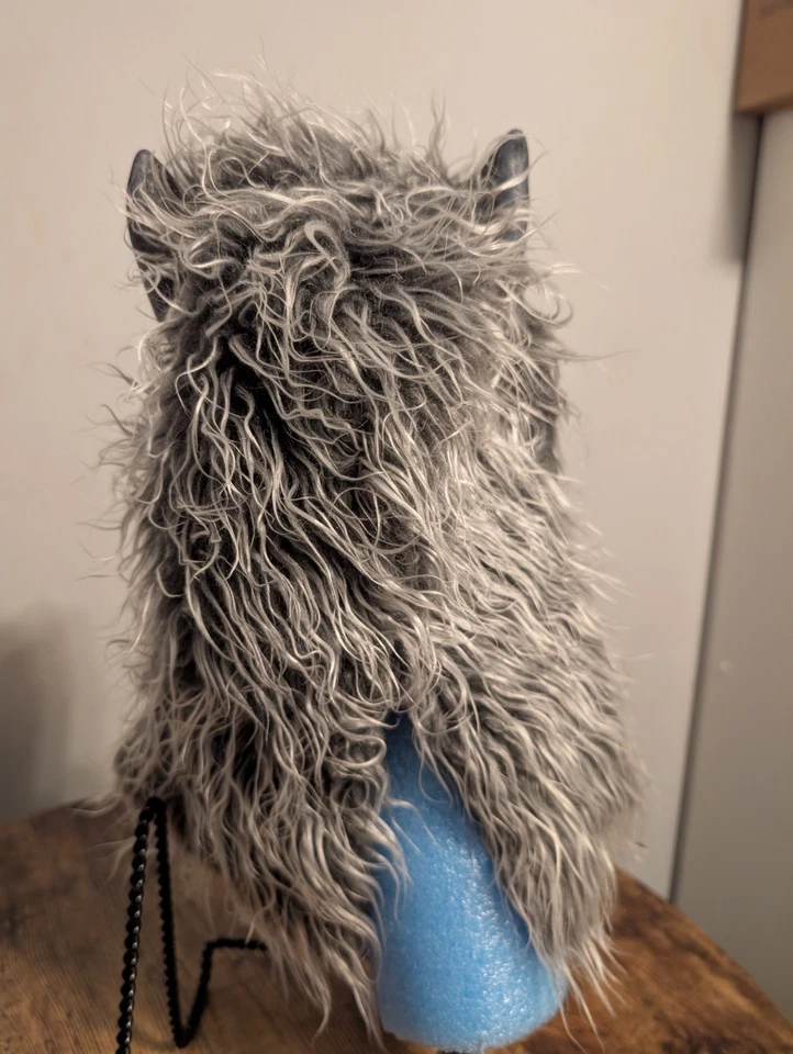 Gray Werewolf Mask  Adult Halloween Scary Open Eye Holes Covers Head  - Image 3 of 4