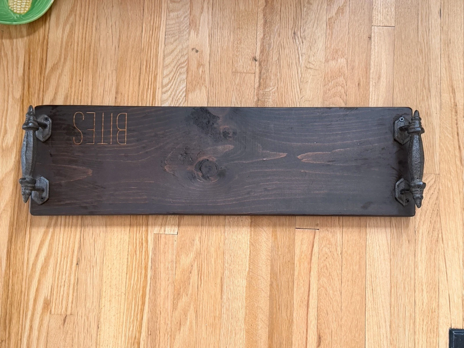 Rustic 23” Black Walnut Charcuterie Board Hand Crafted Forged Wrought Iron