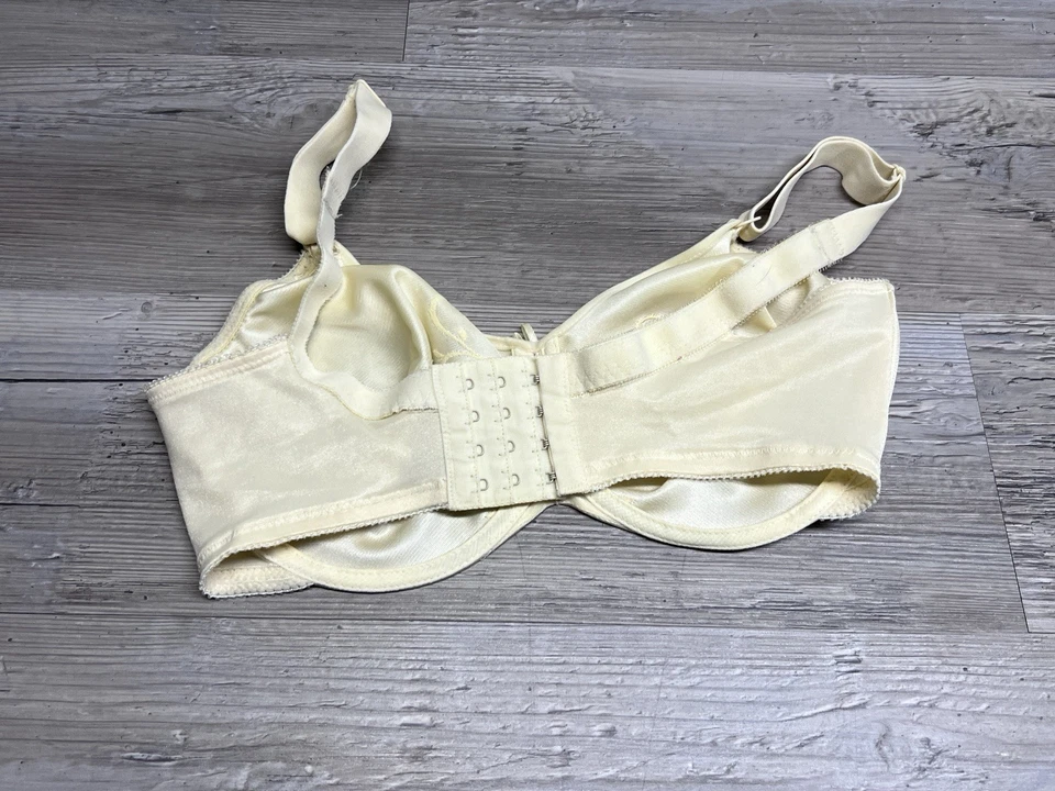 Vintage Lilyette Minimizer Bra Ivory White Sz 32DD Style C410 Floral Embroidered - Image 2 of 4