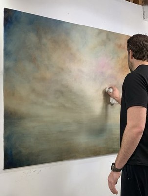 Original Oil Landscape Painting  Echoes in the Sky 48x60 Stretched Canvas Art