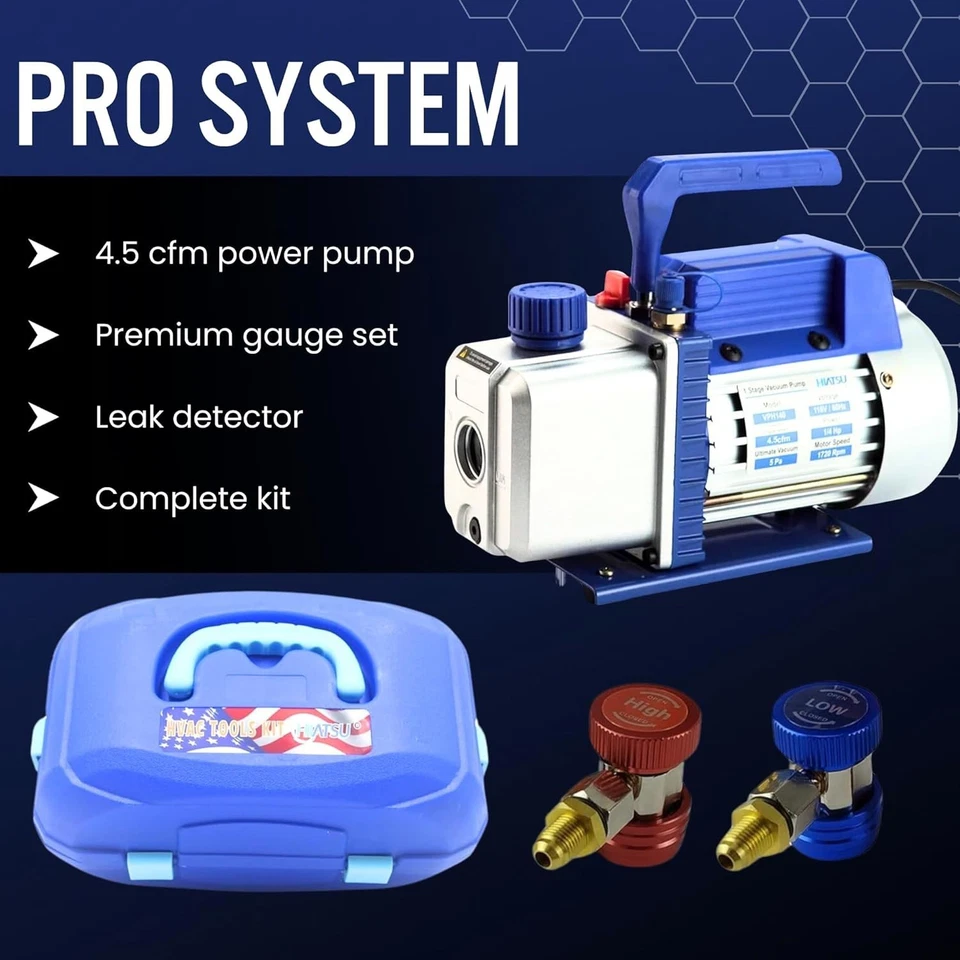 4.5cfm Vacuum Pump Kit for HVAC Professionals - Durable & Reliable Performance - Image 4 of 4