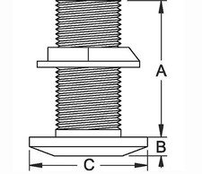 TH1500W Groco TH Bronze Standard Length Thru-Hull With Nut, NPS Thread / 335F